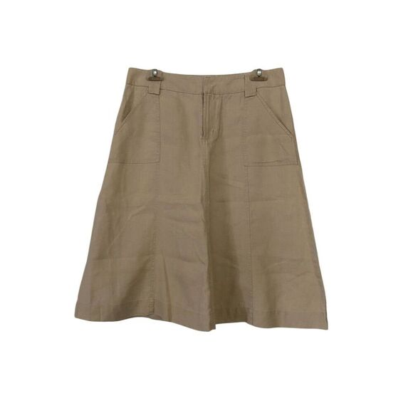 Eddie Bauer Linen Midi Skirt Tan Size 6 - Picture 1 of 14